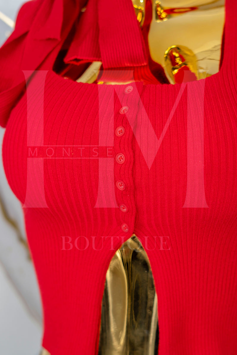 Blusa casual con botones con liston