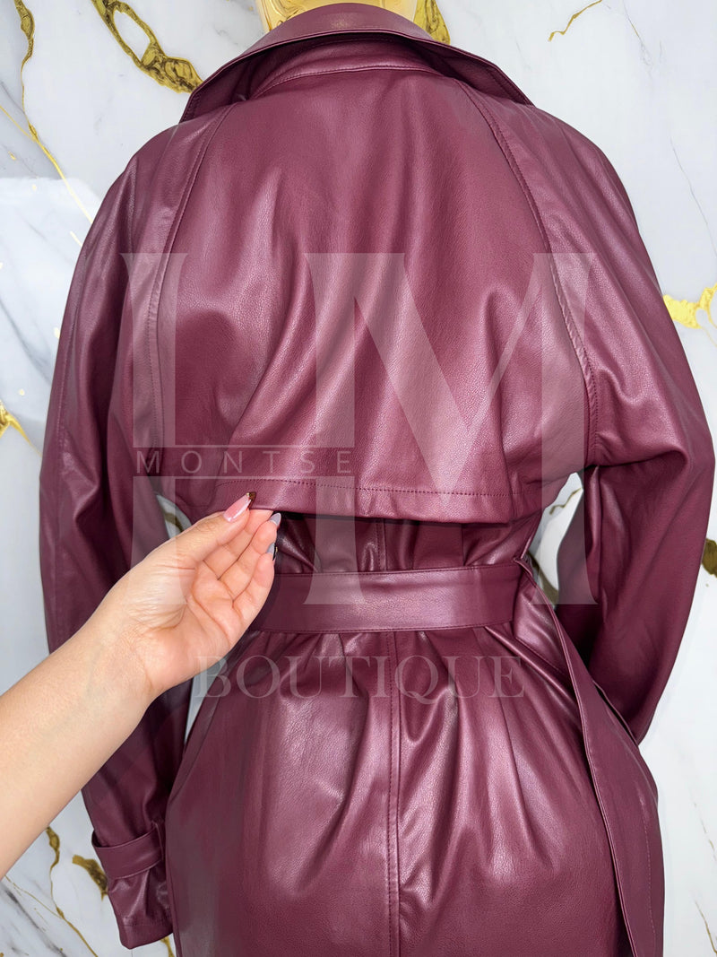 Gabardina larga de Vinipiel