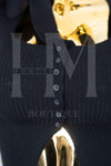 Blusa casual con botones con liston