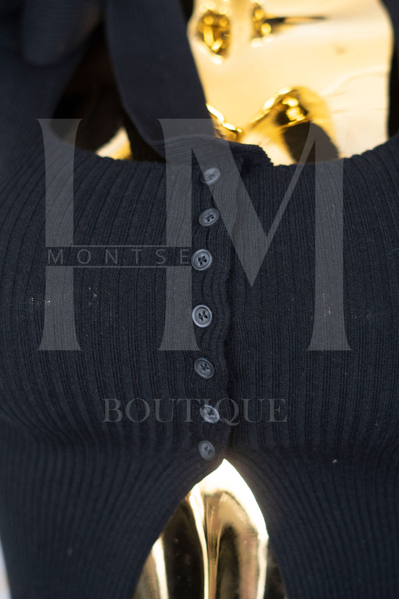 Blusa casual con botones con liston