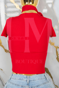 Blusa casual con botones con liston