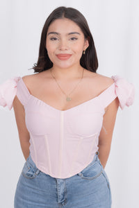 Corset con flor en hombro