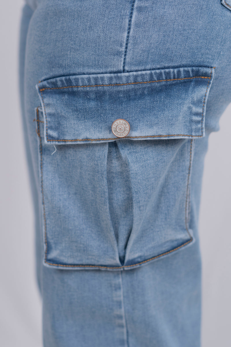 Pantalon cargo de pierna ancha