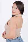 Top formal a rayas con espalda descubierta