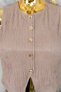 Conjunto de pantalón holgado y botones