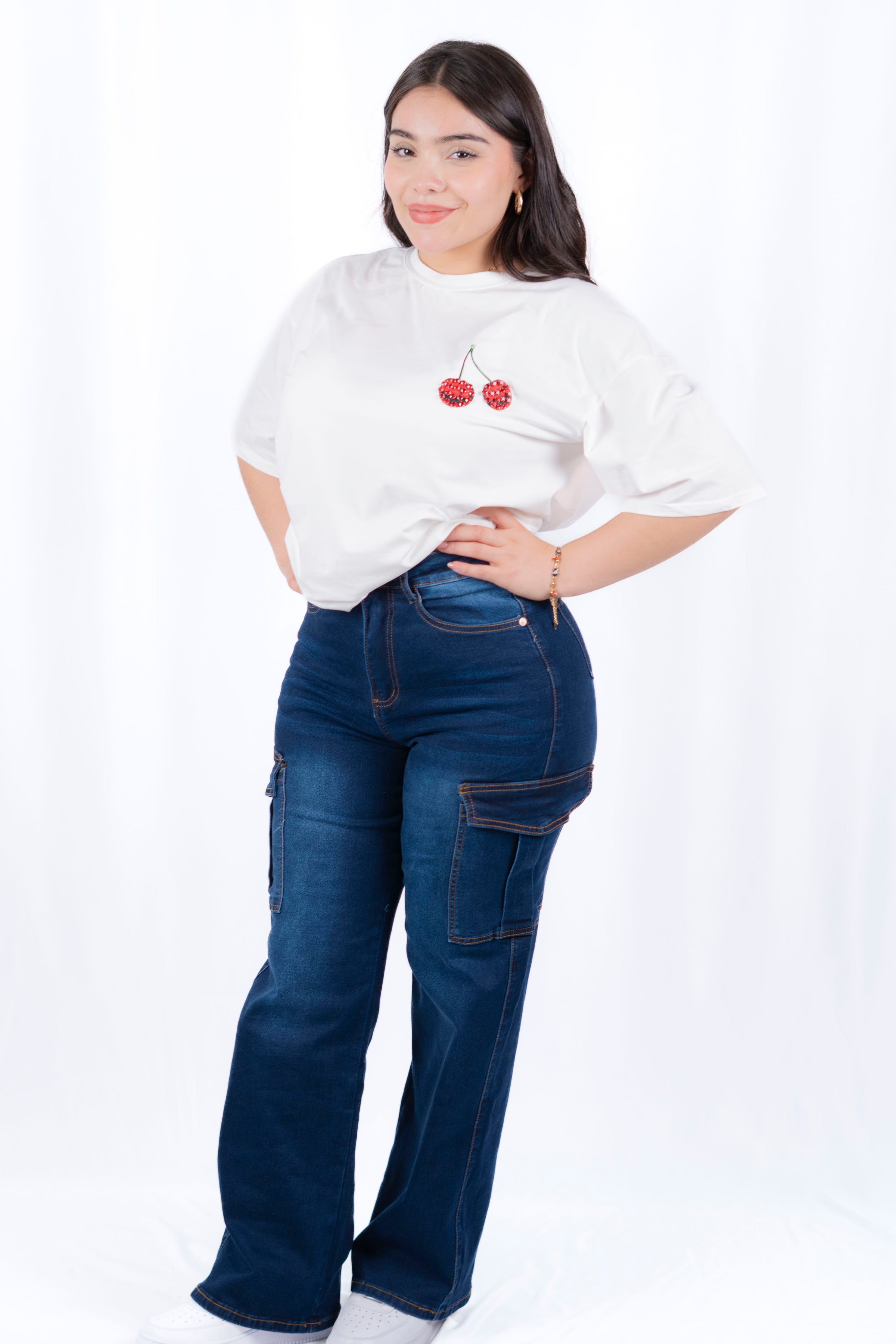 Pantalón cargo mezclilla