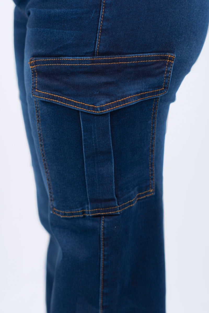 Pantalón cargo mezclilla