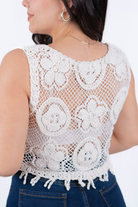Top corto tejido