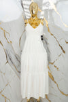 Vestido largo con detalles tejidos