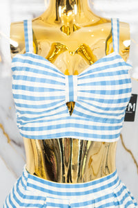 Conjunto de falda larga a rayas