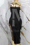 Vestido strapless de malla