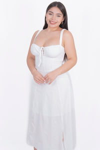 Vestido largo con corset