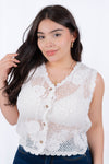 Blusa tejida con detalles en lentejuelas