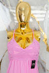 Vestido largo con detalles tejidos