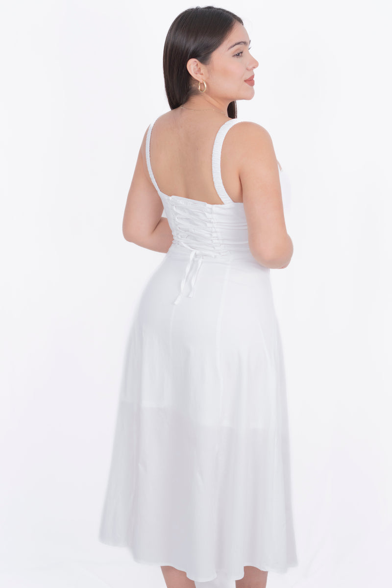 Vestido largo con corset