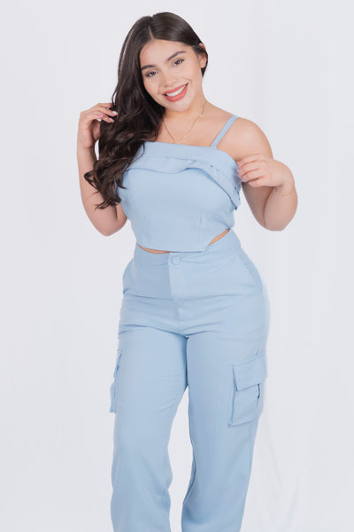Conjunto de pantalon con bolsas a los lados