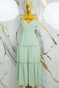 Vestido largo con detalles tejidos