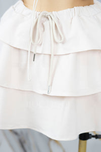 Conjunto casual con falda de olanes