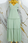 Vestido largo con detalles tejidos