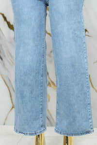 Pantalon de mezclilla con detalle en perlas