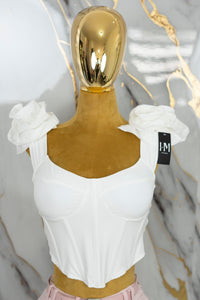 Corset con flor en hombro