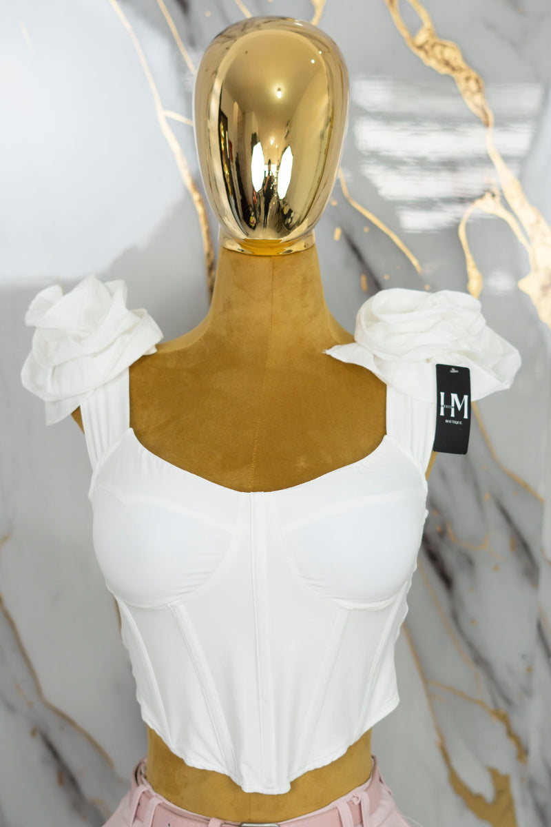 Corset con flor en hombro