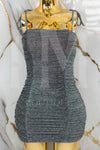 Vestido brillante corrugado