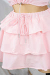 Conjunto casual con falda de olanes