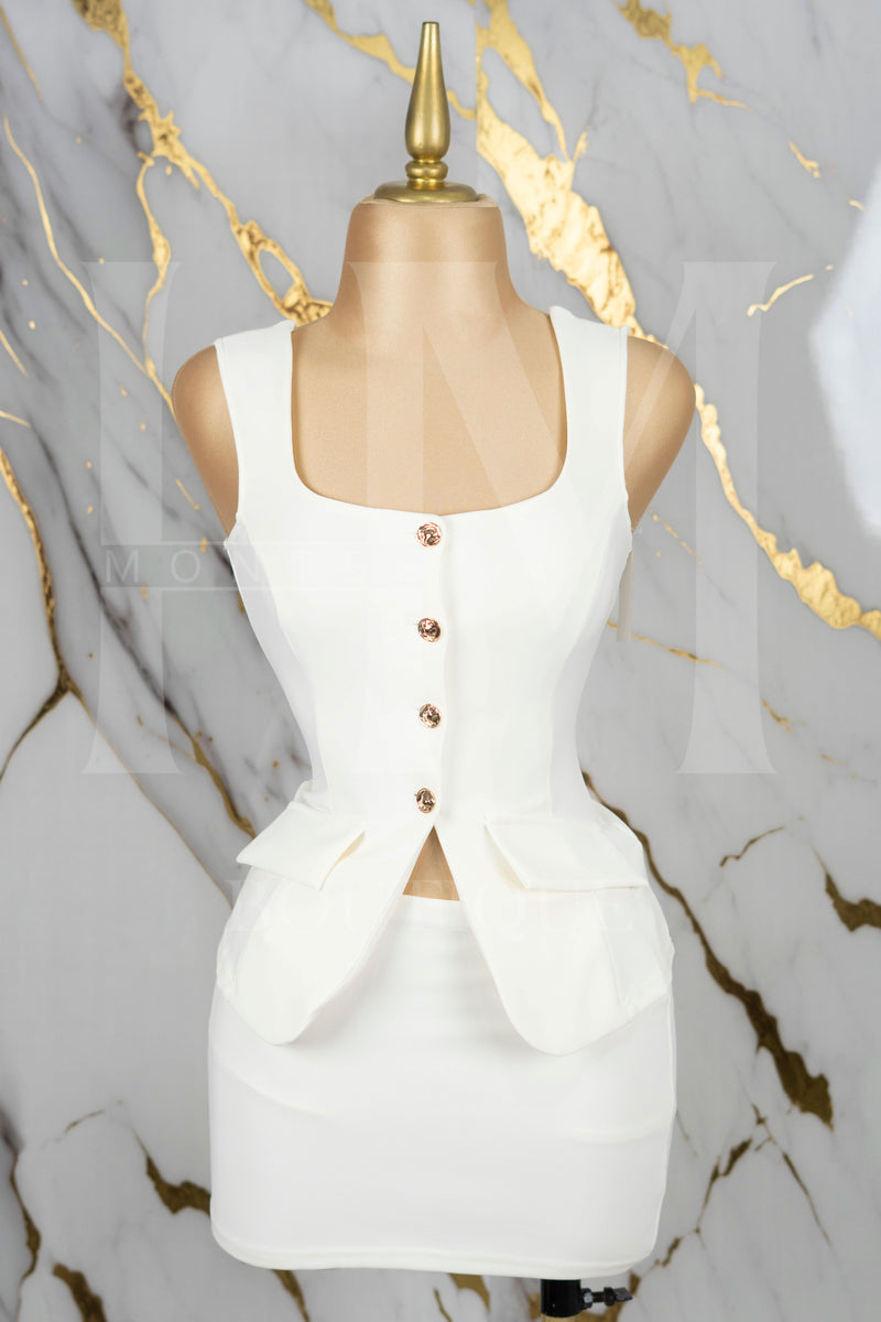 Conjunto formal de short falda