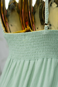 Vestido largo con detalles tejidos