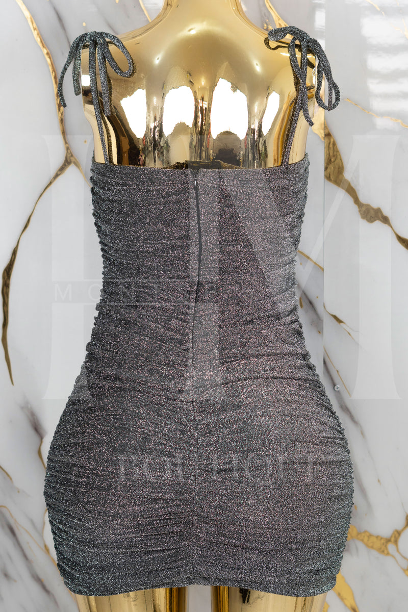 Vestido brillante corrugado
