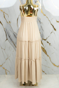 Vestido largo con detalles tejidos