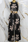 Conjunto floreado de pantalón holgado