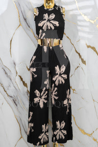 Conjunto floreado de pantalón holgado
