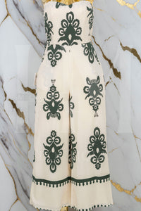 Palazo formal con cinto con estampado