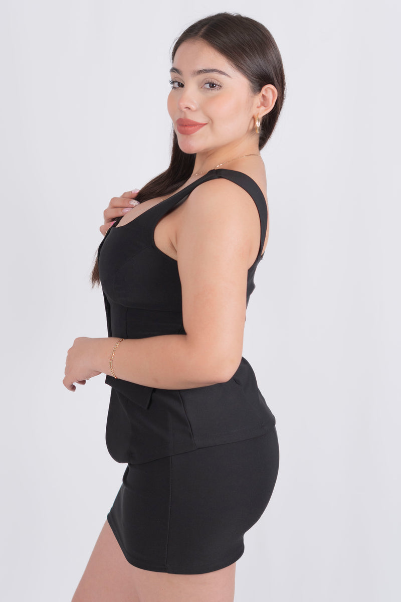 Conjunto formal de short falda