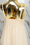 Vestido largo con detalles tejidos