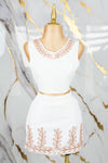 Conjunto de short falda con detalles bordados