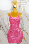 Vestido corto de lentejuelas