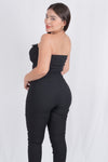Palazo strapless con botones
