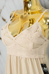 Vestido largo con detalles tejidos
