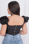 Corset con flor en hombro