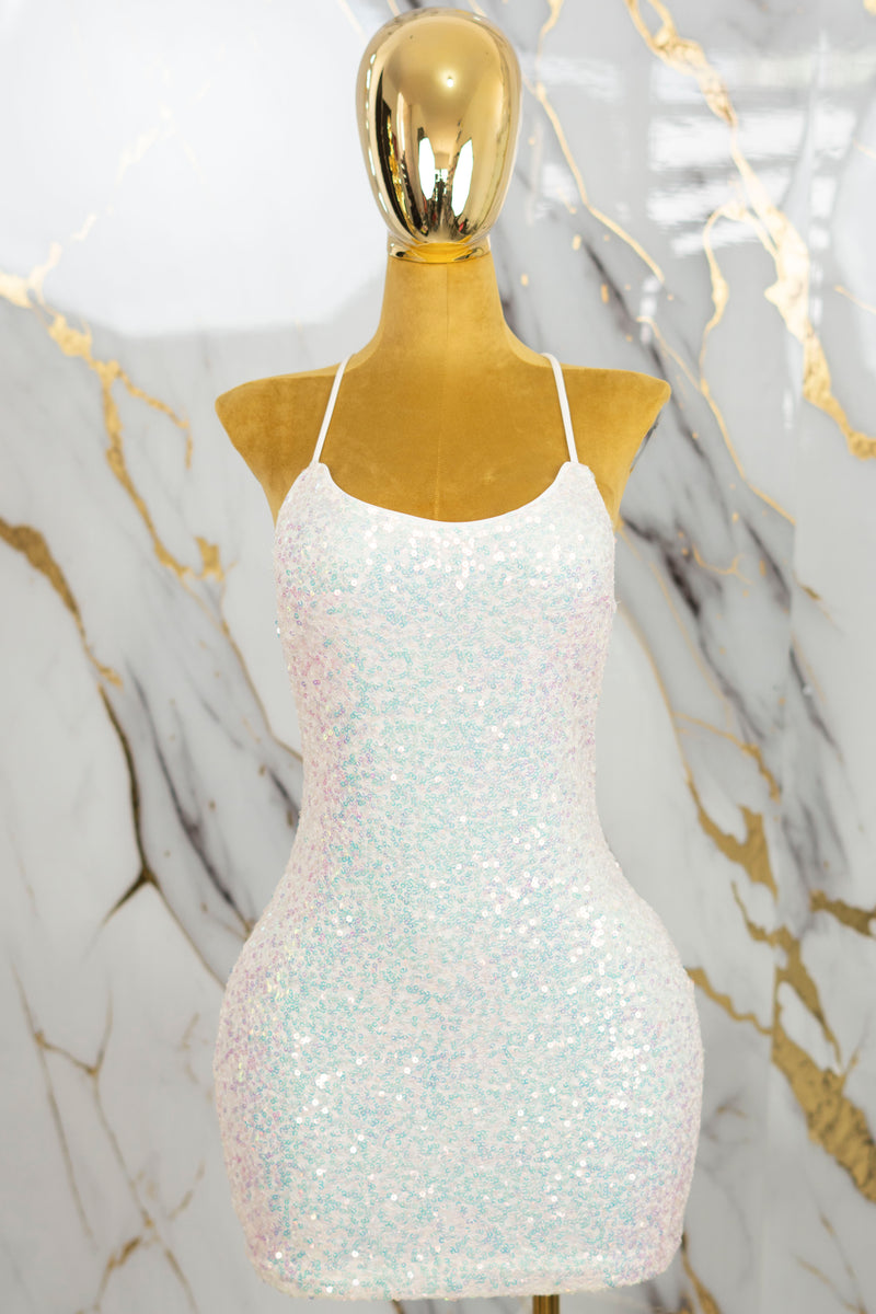 Vestido corto de lentejuelas
