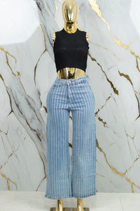 Pantalón de mezclilla rayado de piedras