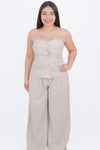 Conjunto formal de pantalon ancho con pinzas