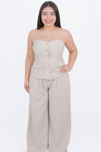 Conjunto formal de pantalon ancho con pinzas