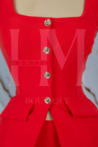 Conjunto formal de short falda