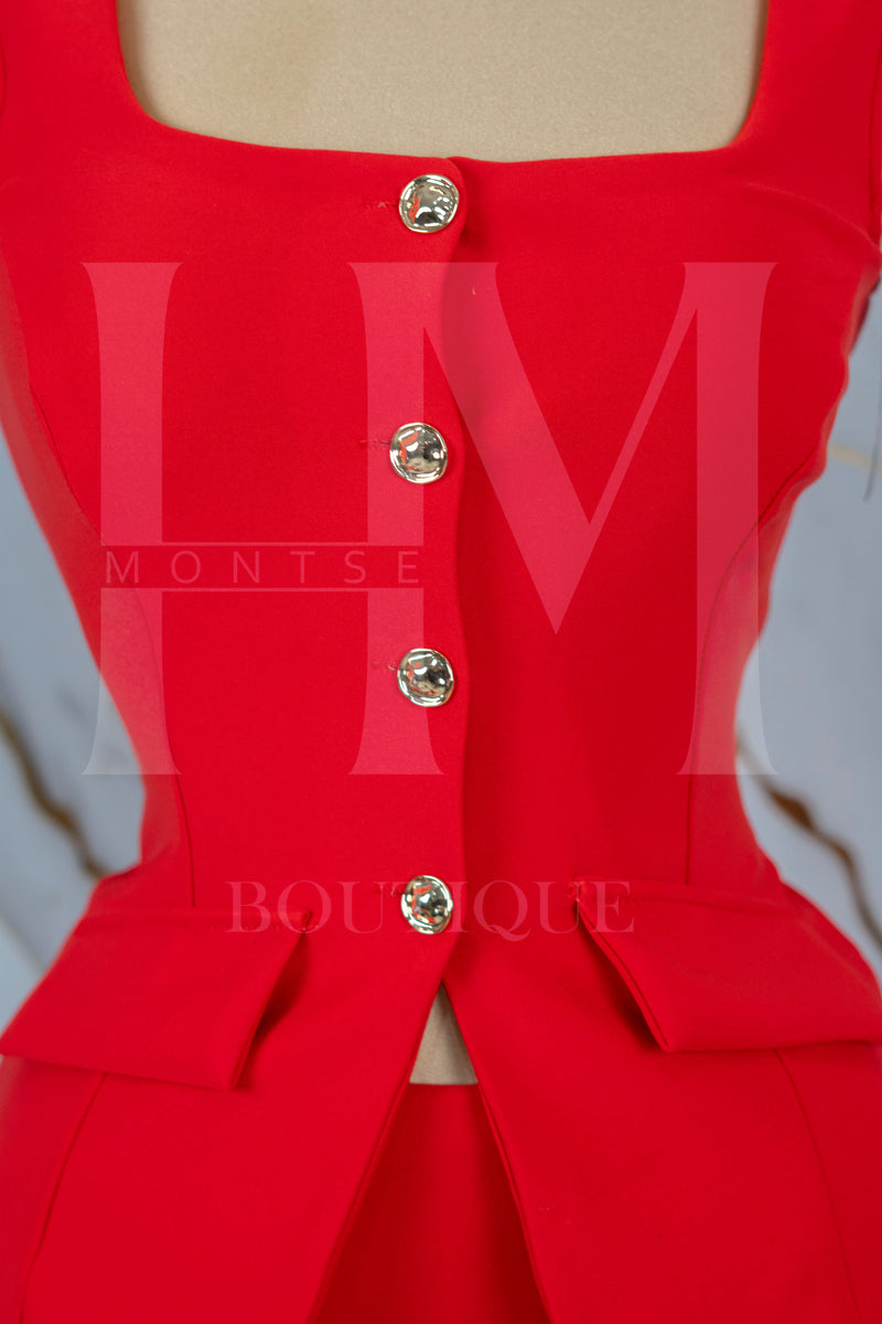 Conjunto formal de short falda