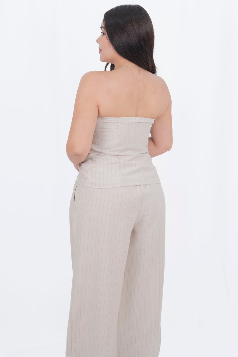 Conjunto formal de pantalon ancho con pinzas