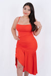 Vestido casual con apertura en pierna